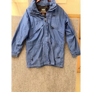 Helly Hansen Mens Helly Tech Jacket Size M Blue Waterproof Rain Full Zip Hooded